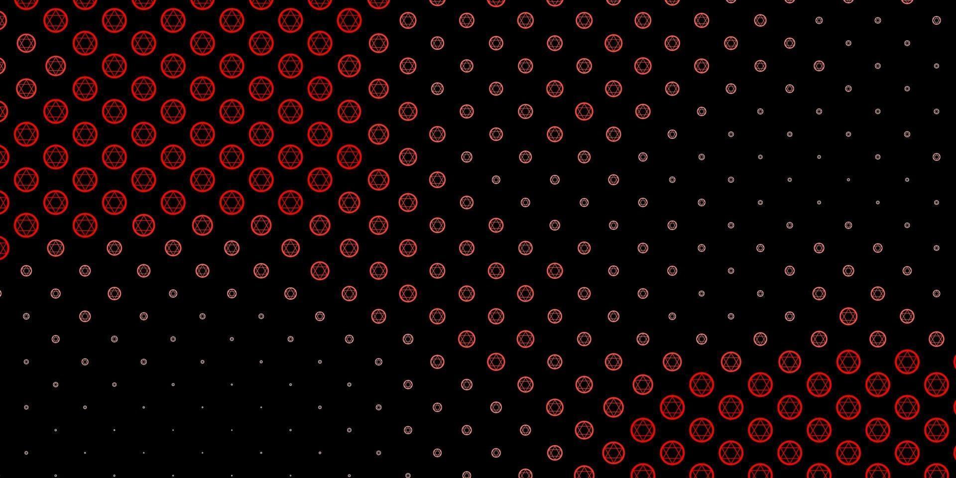 Dark Red vector pattern with magic elements.