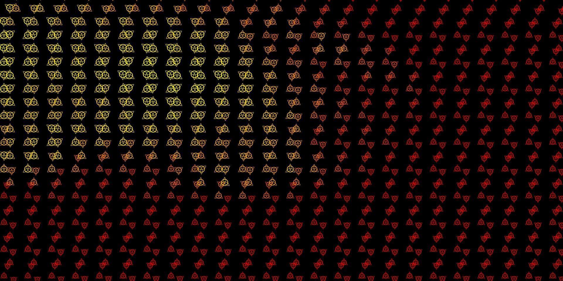 Dark Red, Yellow vector pattern with magic elements.