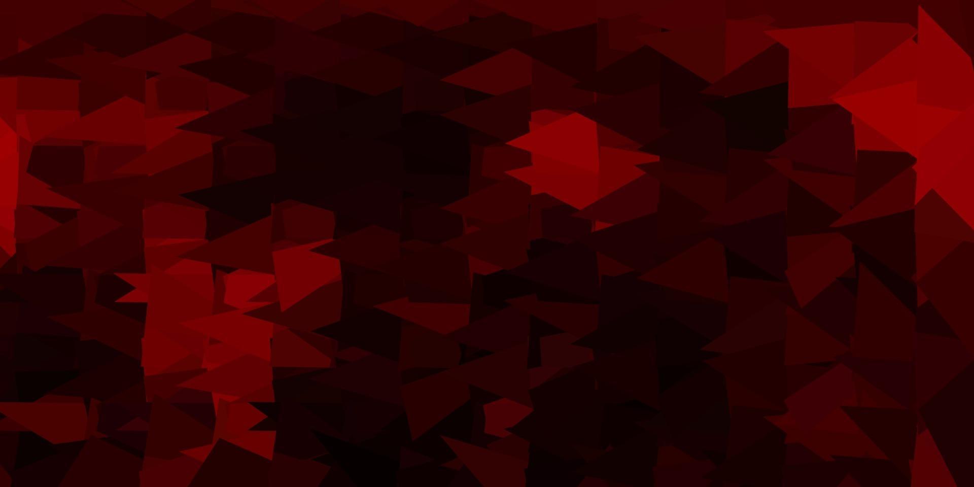 Dark red vector polygonal backdrop.