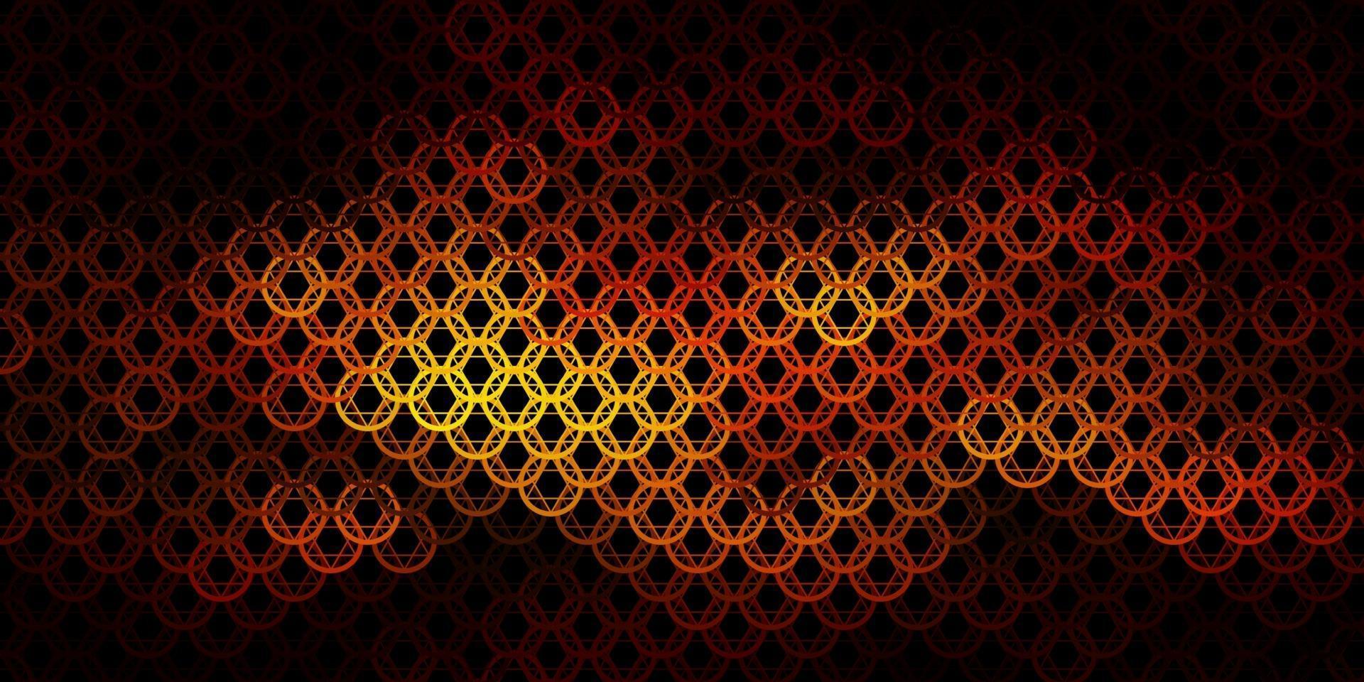 Dark Yellow vector background with occult symbols.