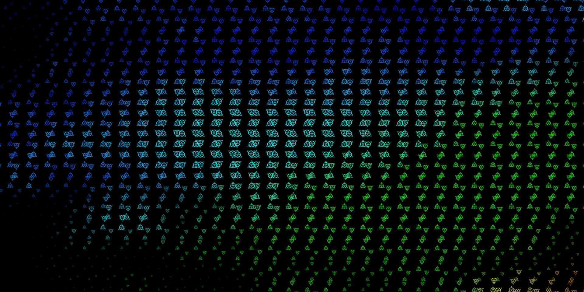 Dark Blue, Green vector pattern with magic elements.