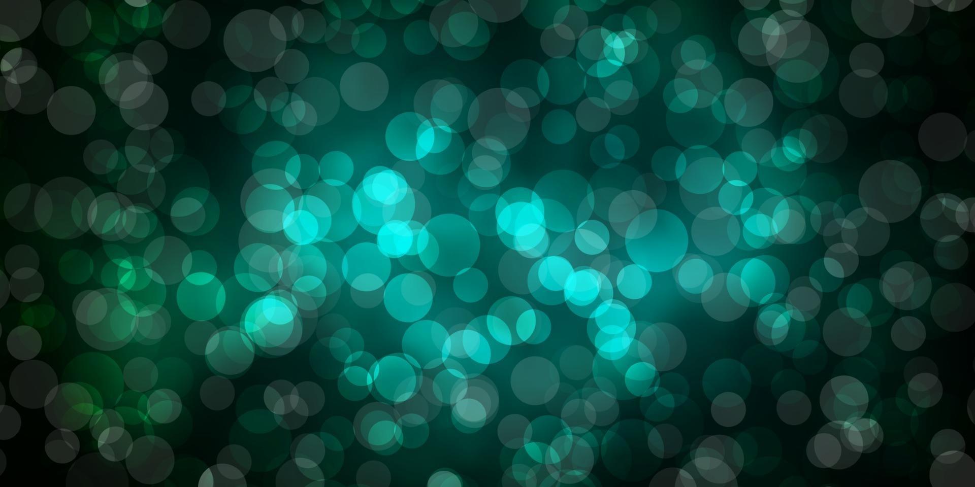 Dark Green vector pattern with spheres.