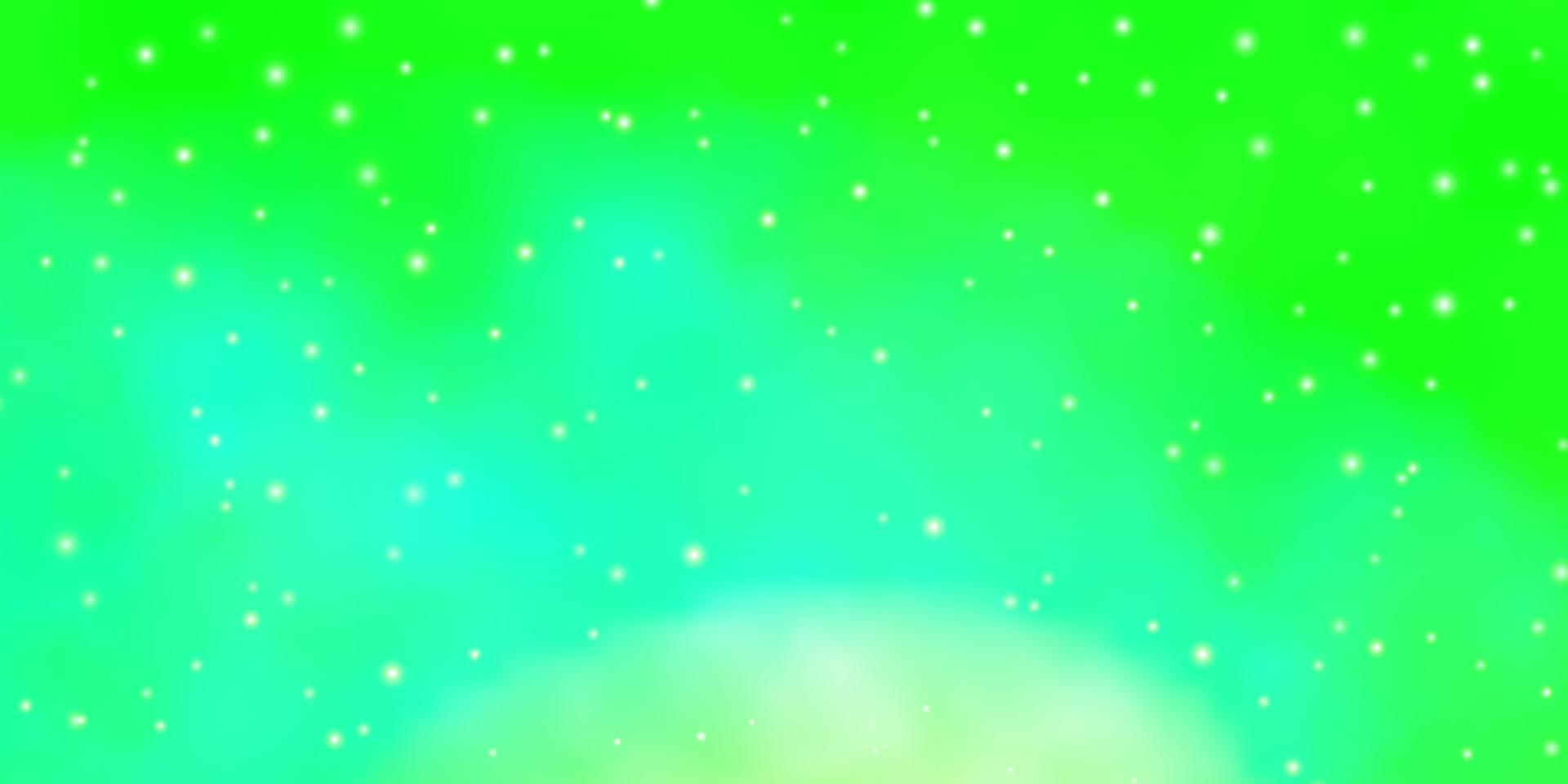 Light Green vector background with colorful stars.