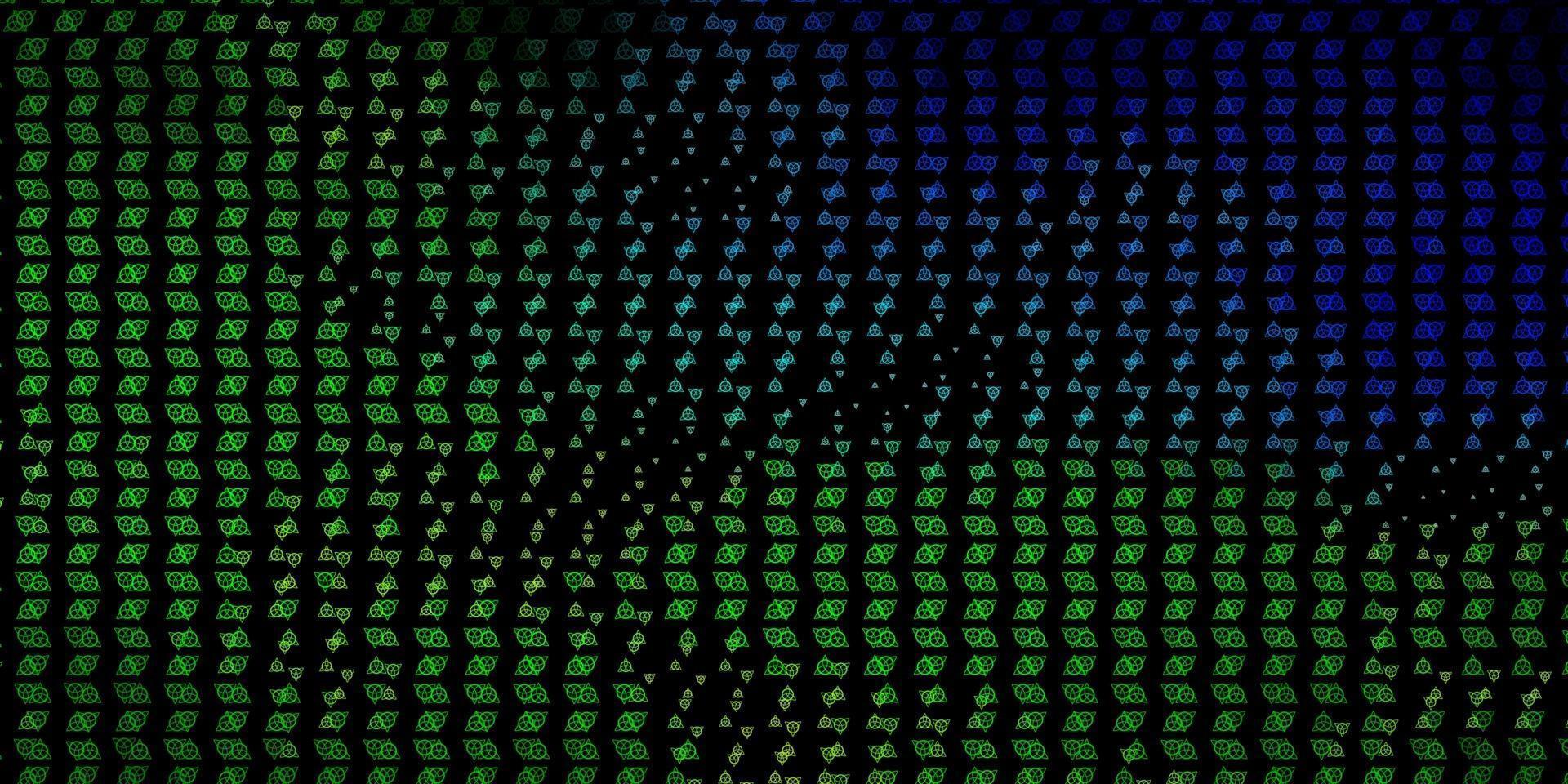 Dark Blue, Green vector pattern with magic elements.