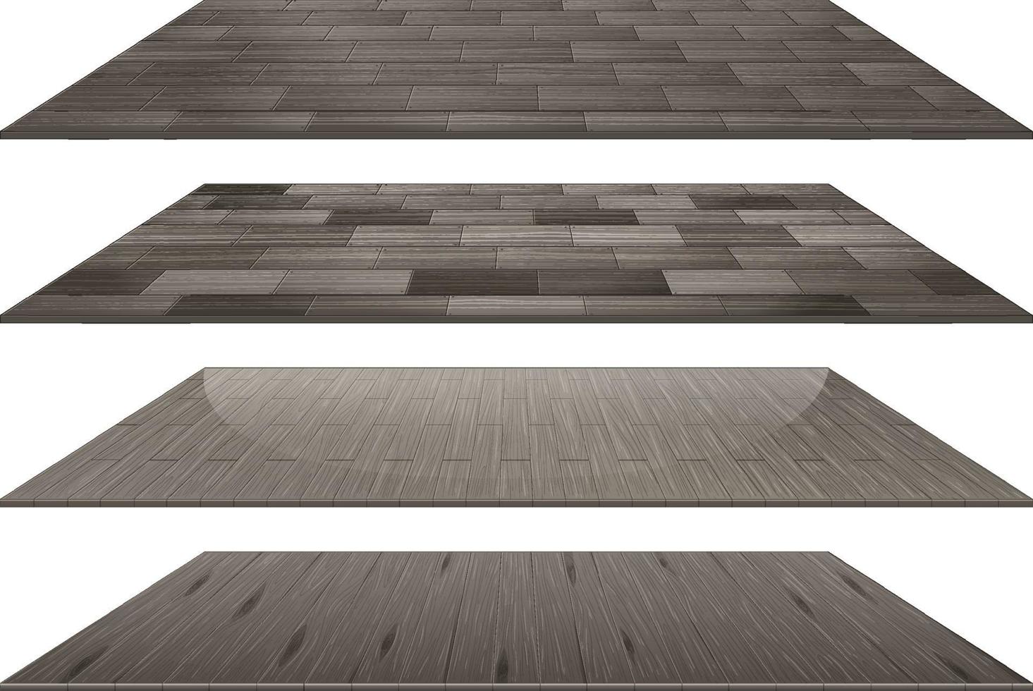 Set of different grey wooden floor tiles isolated on white background vector