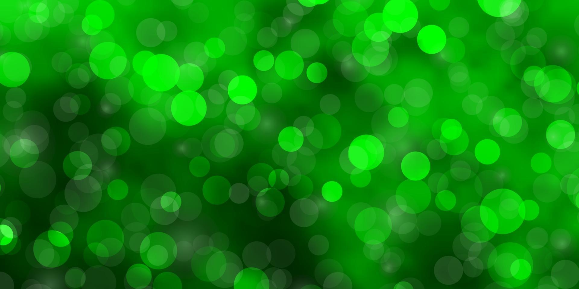 Light Green vector background with circles.