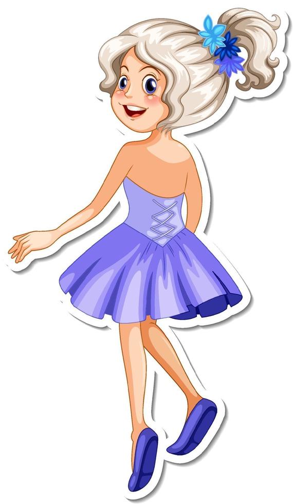 Cute fairy cartoon character sticker vector