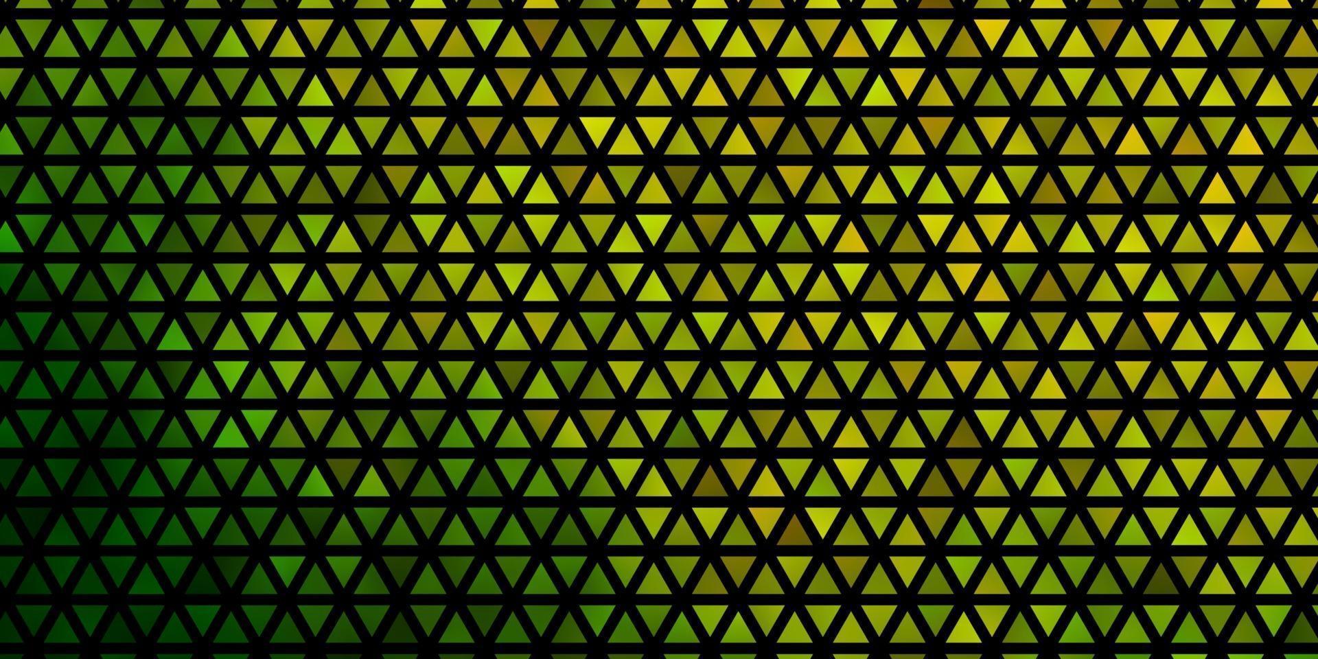 Fondo de vector verde claro, amarillo con triángulos.