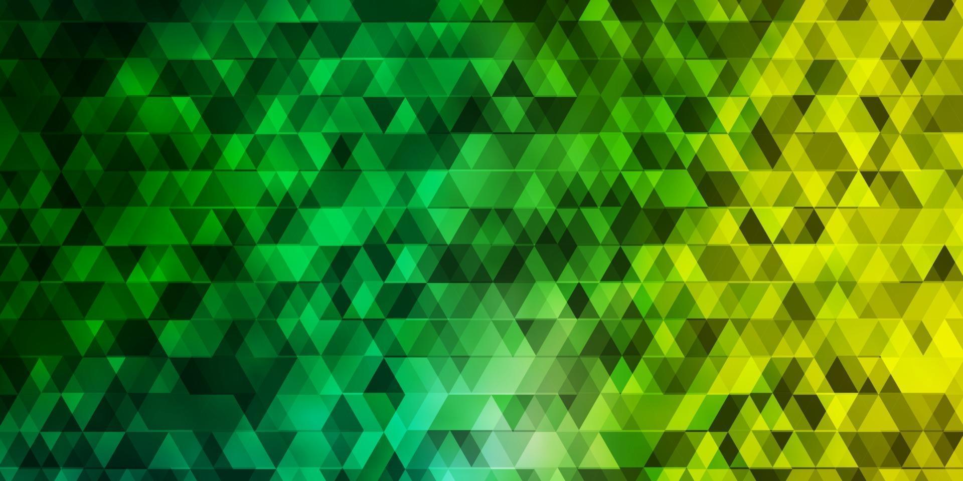diseño de vector verde claro, amarillo con líneas, triángulos.