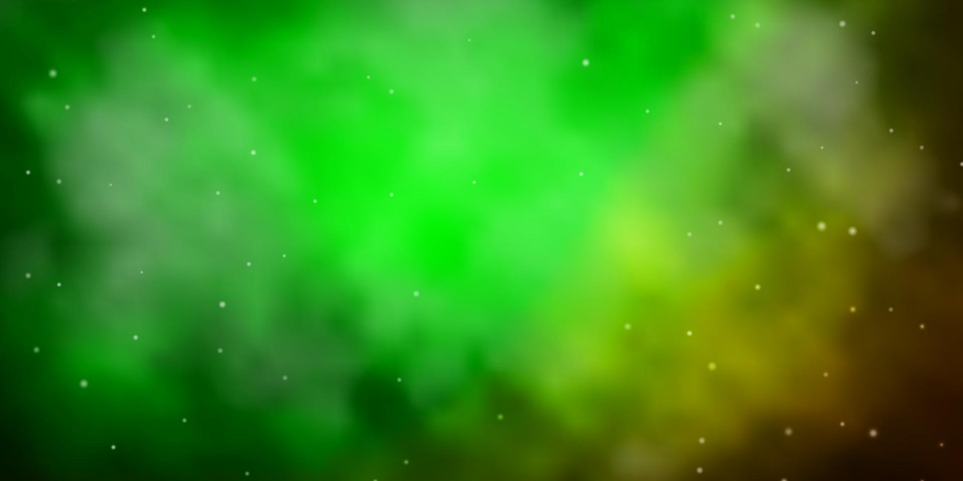 Dark Green vector template with neon stars.