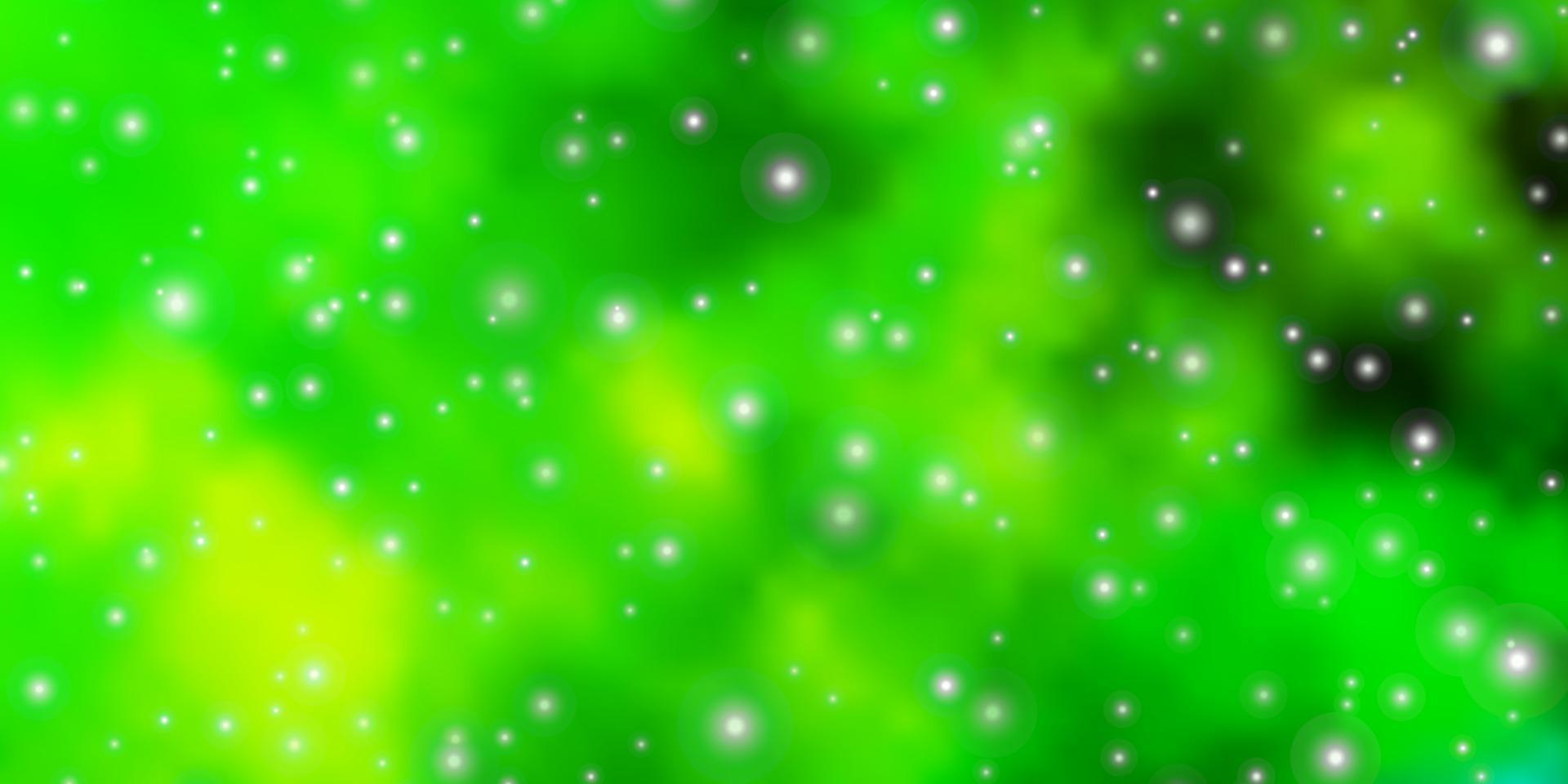 Light Green, Yellow vector pattern with abstract stars.