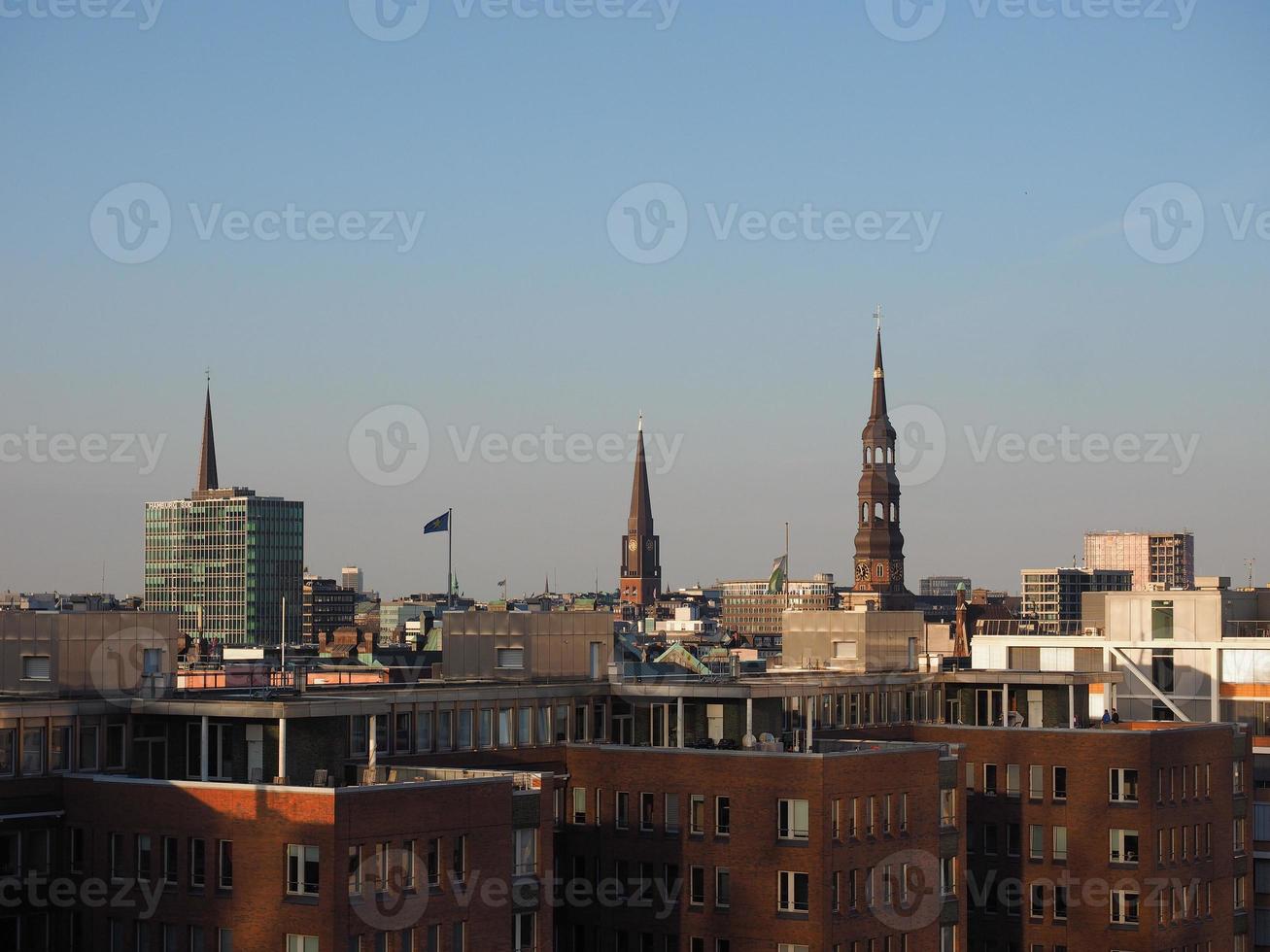 Vista del horizonte de Hamburgo foto