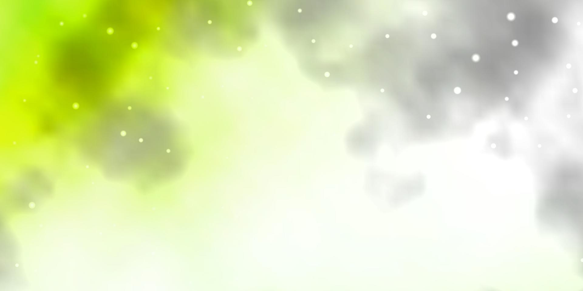 Light Green, Yellow vector layout with bright stars.