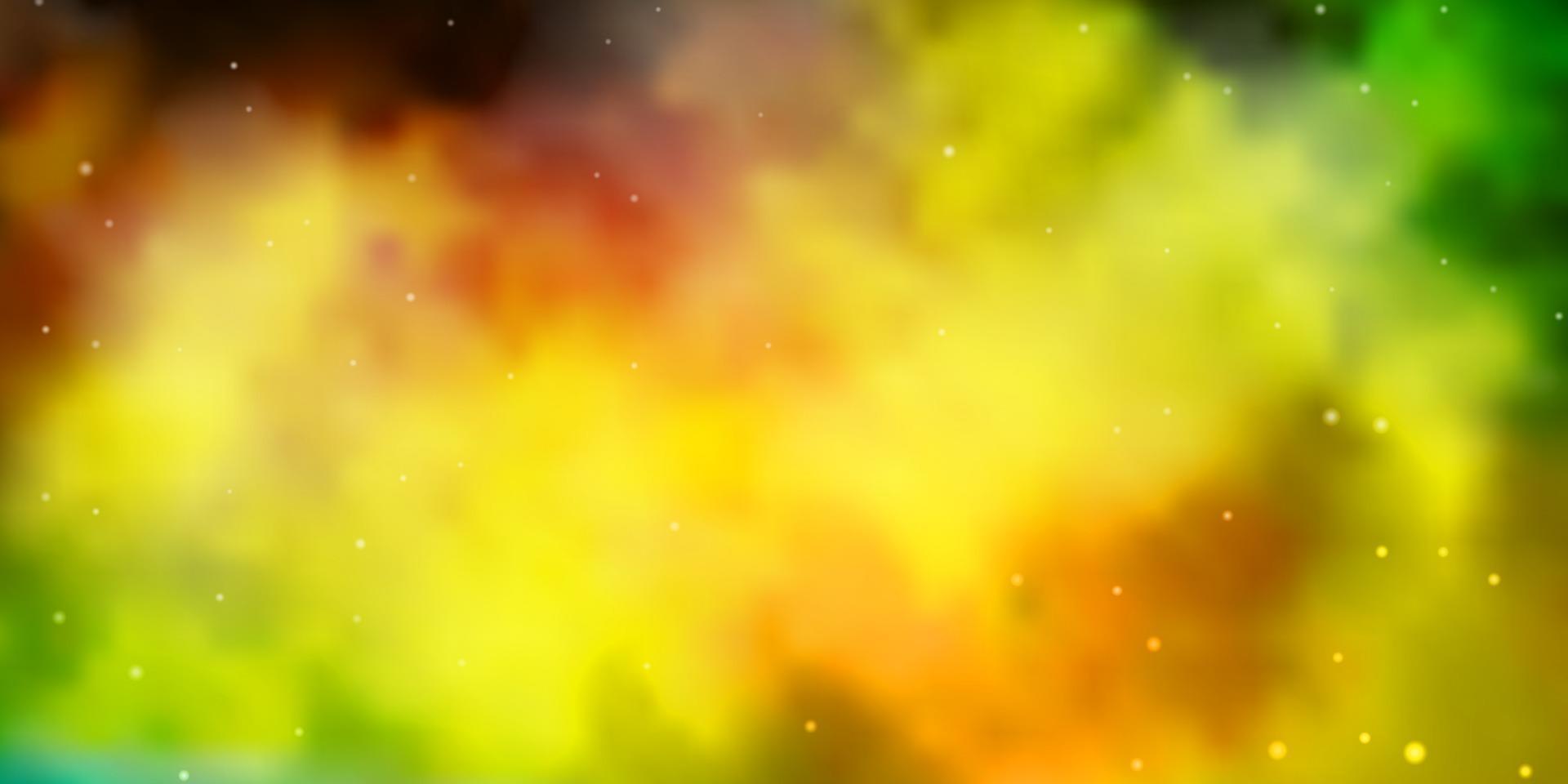 Light Green, Yellow vector layout with bright stars.