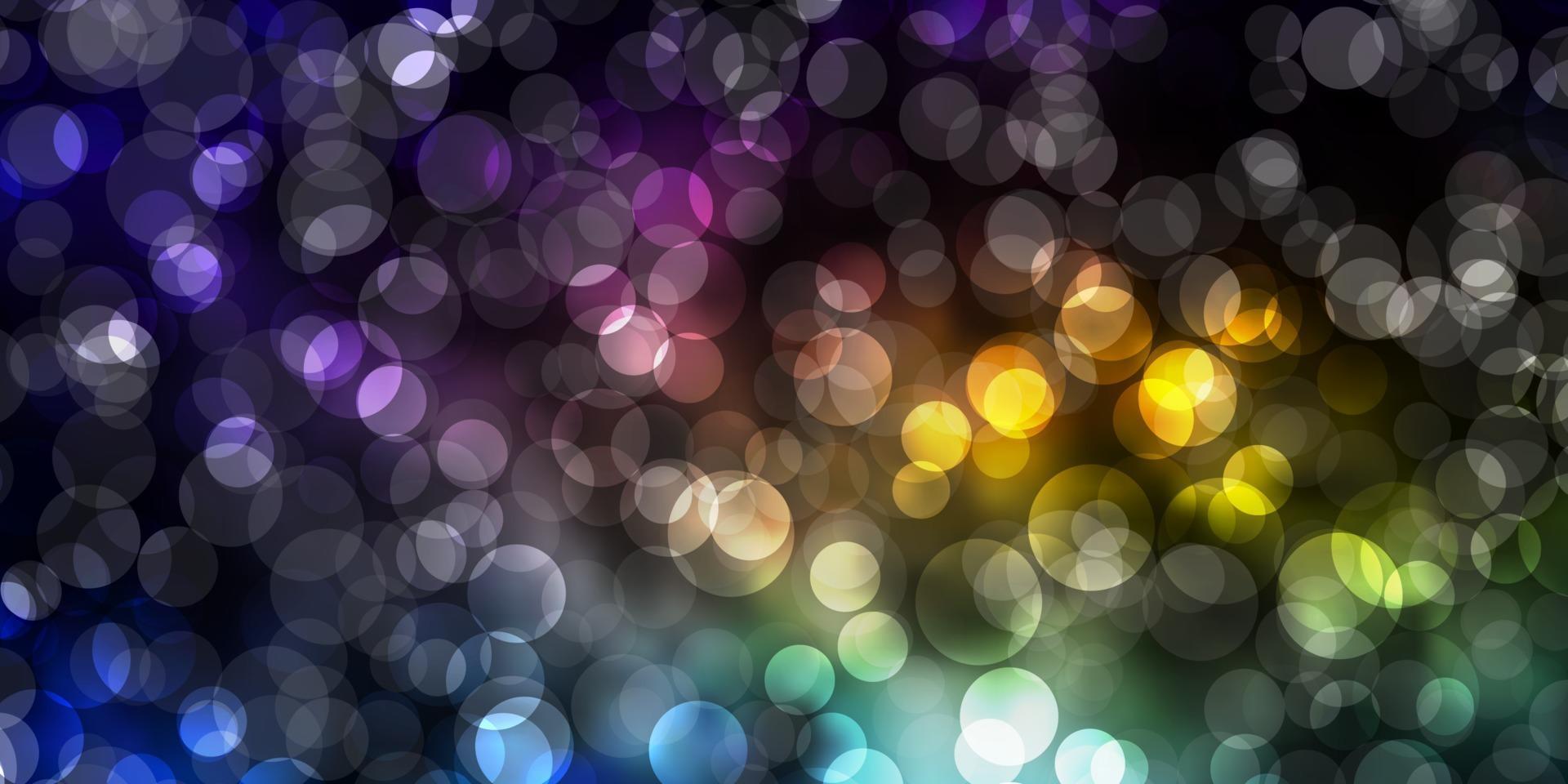 Dark Multicolor vector background with bubbles.