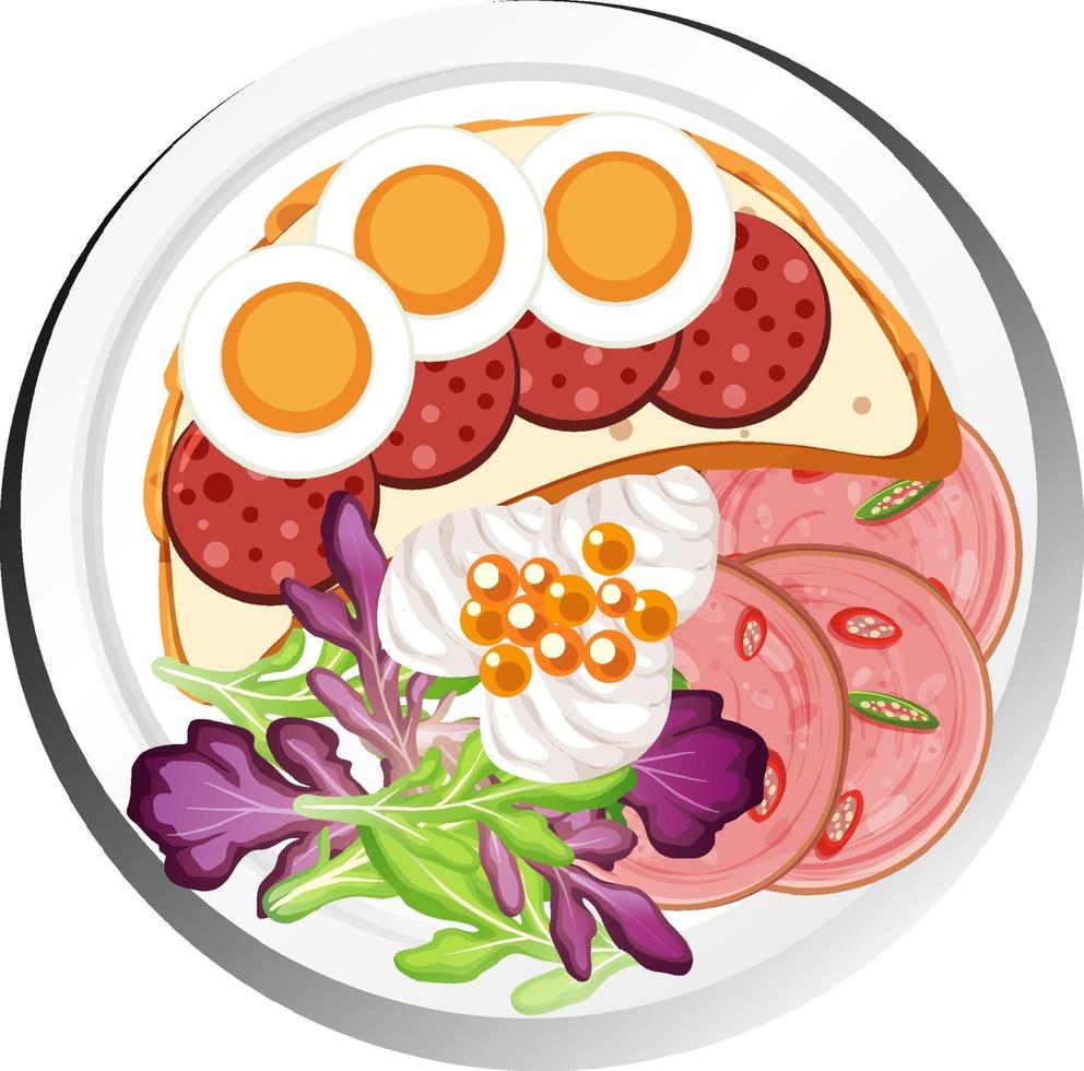 Healthy breakfast dish isolated vector