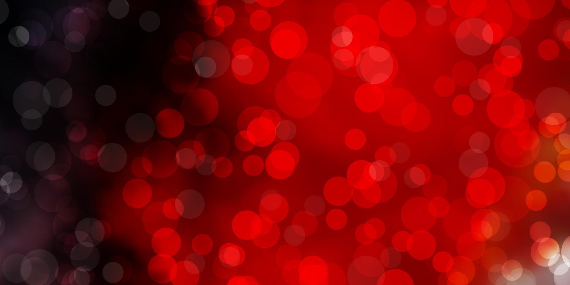 Dark Orange vector background with bubbles.