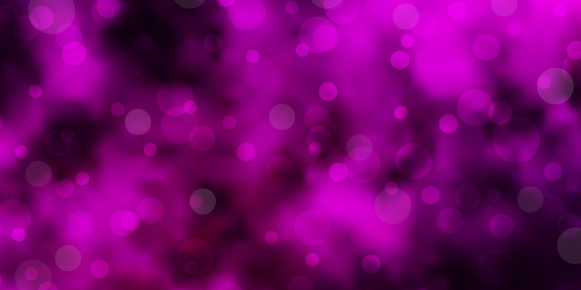 Dark Pink vector background with bubbles.