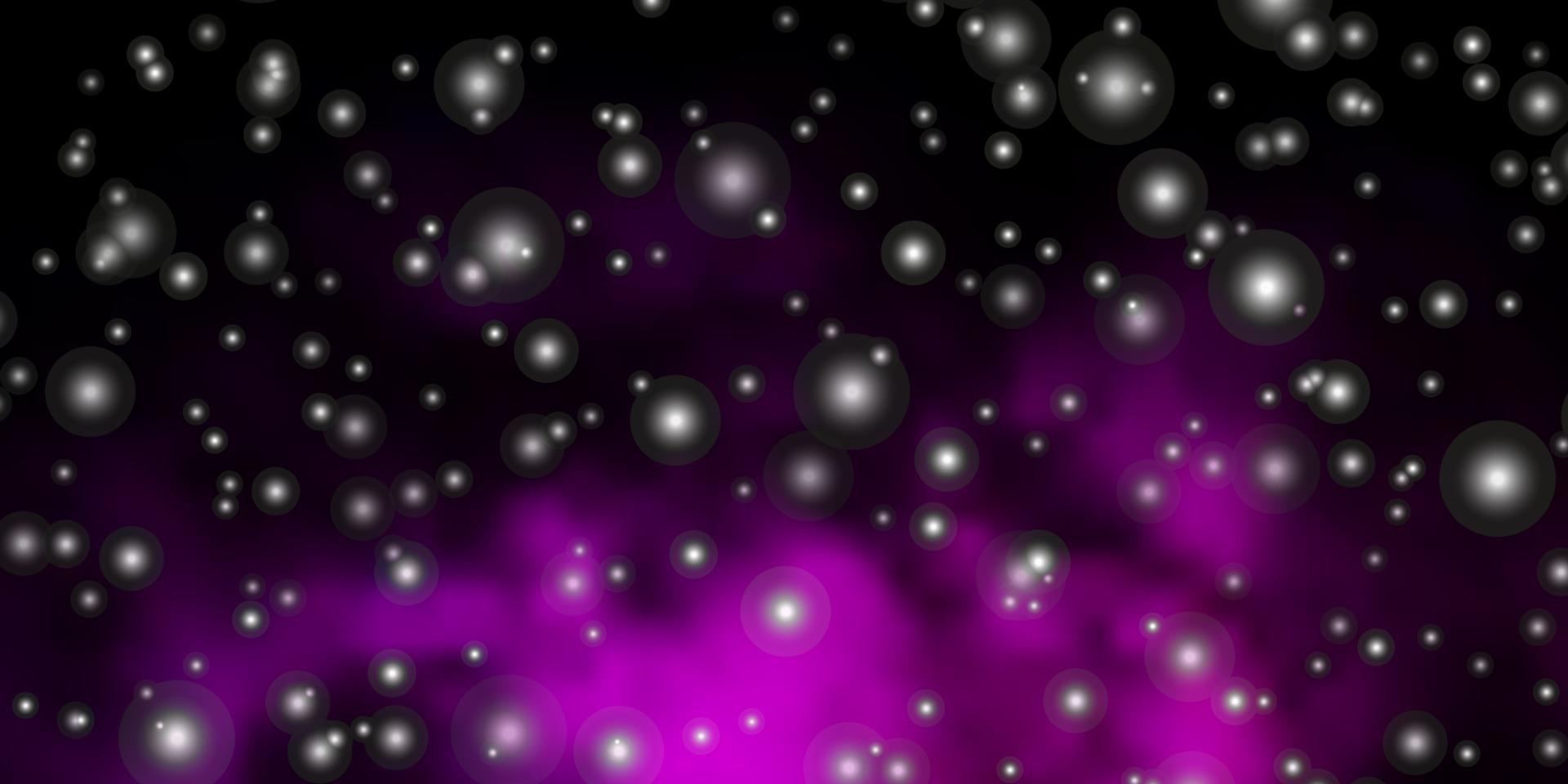 Dark Purple vector pattern with abstract stars.