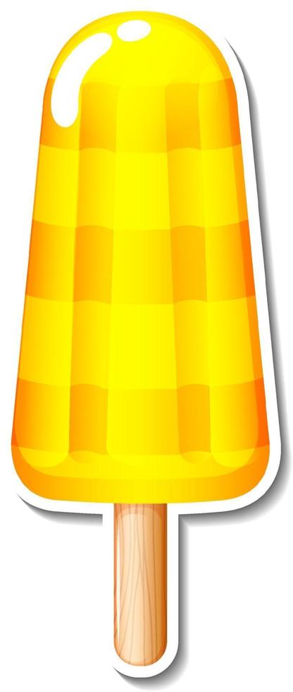 Banana ice-creame stick sticker vector