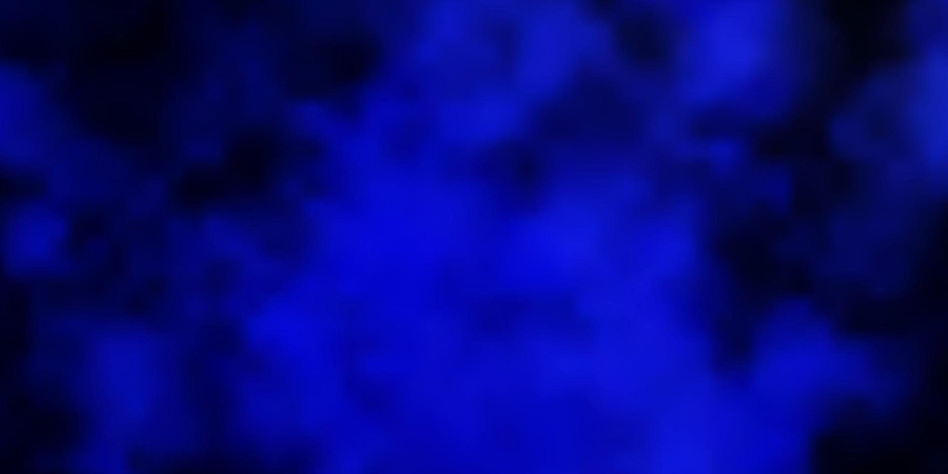 Dark BLUE vector background with clouds.