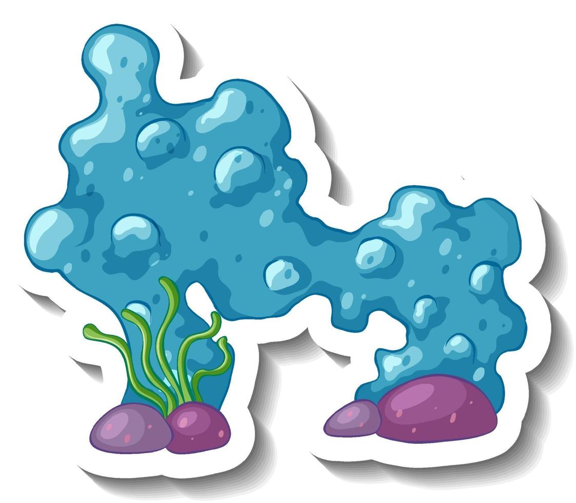 A sticker template with Coral sea element isolated vector