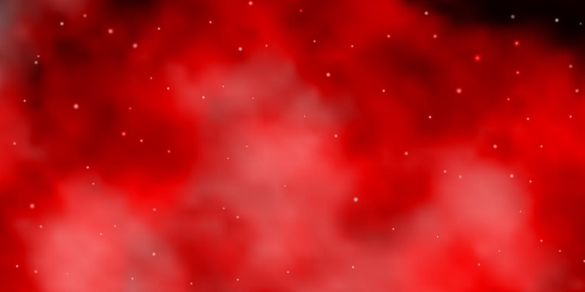 Dark Red vector template with neon stars.