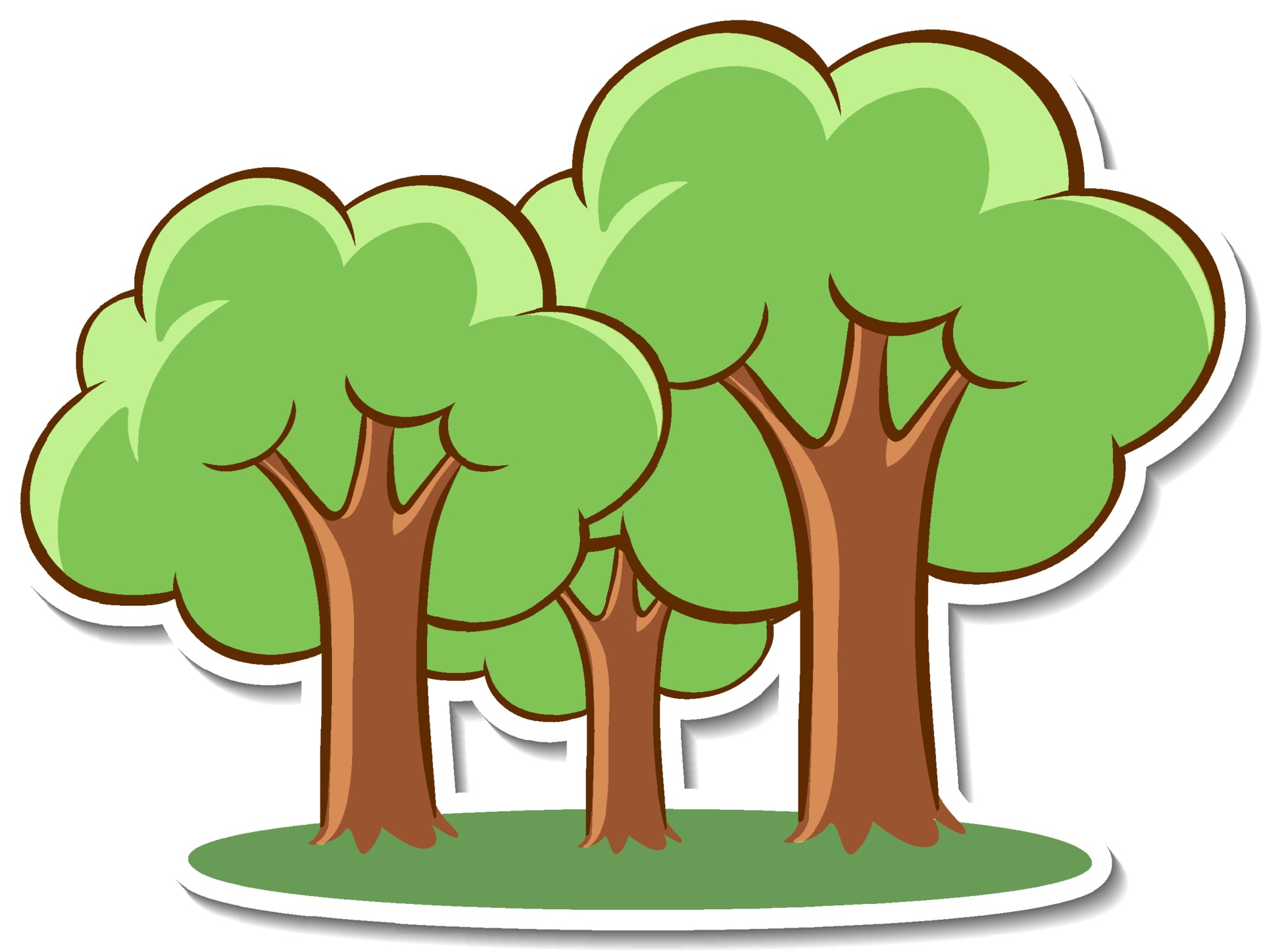 Cartoon tree sticker on white background 3215231 Vector Art at Vecteezy