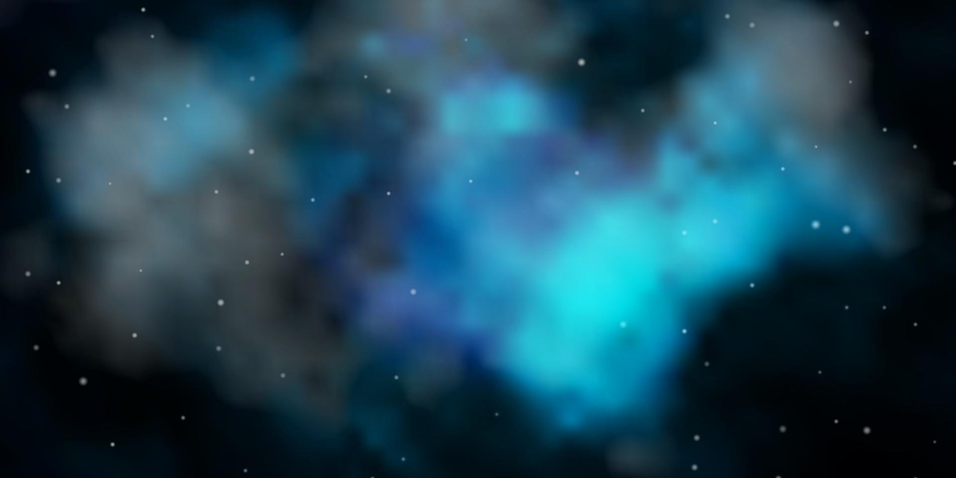 Dark BLUE vector template with neon stars.