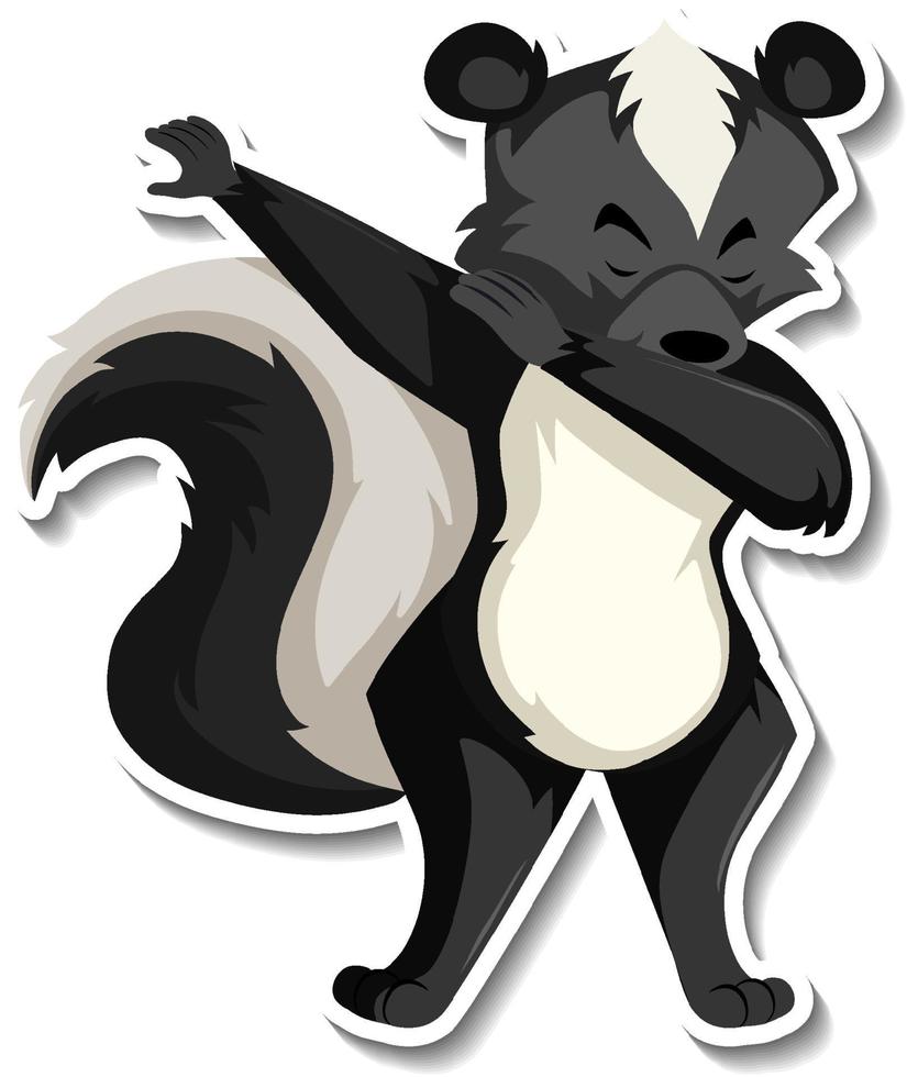 Skunk animal cartoon sticker vector