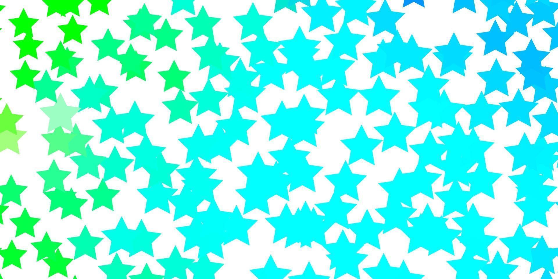 textura de vector azul claro, verde con hermosas estrellas.