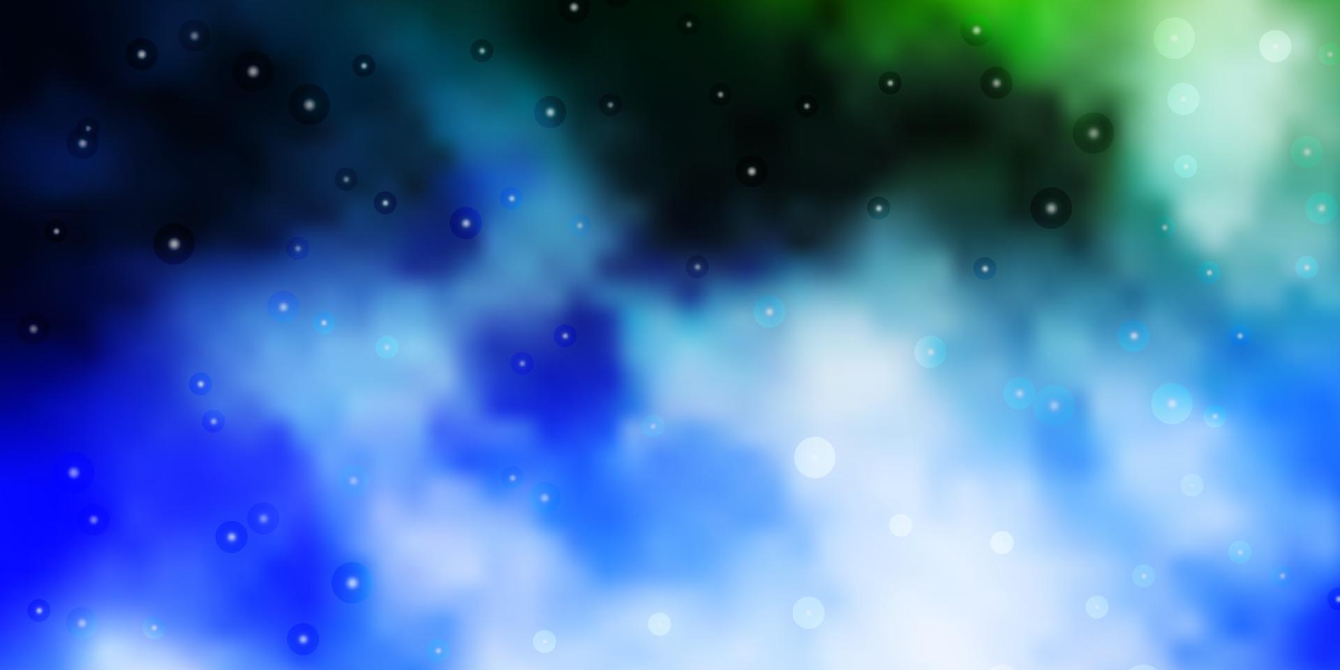 Light Blue, Green vector layout with bright stars.