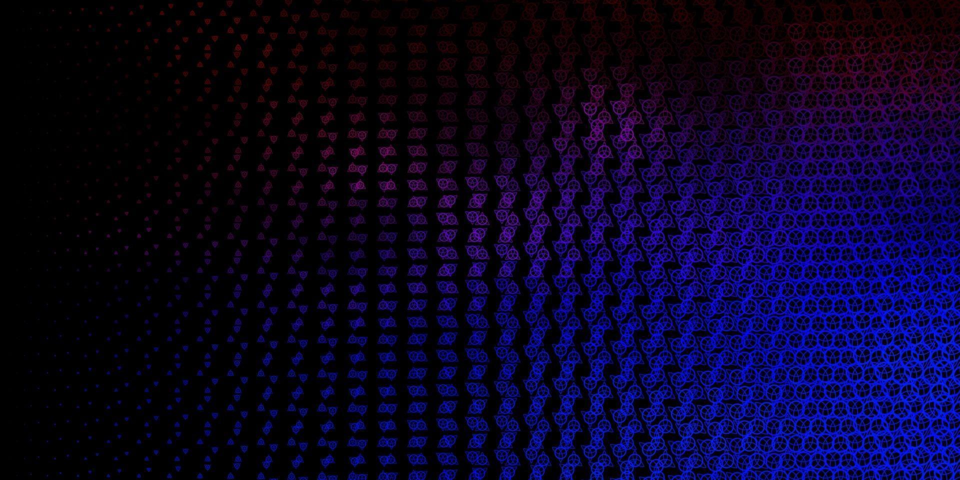 Dark Blue, Red vector pattern with magic elements.