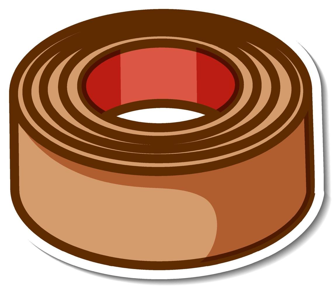 Brown tape roll sticker on white background vector