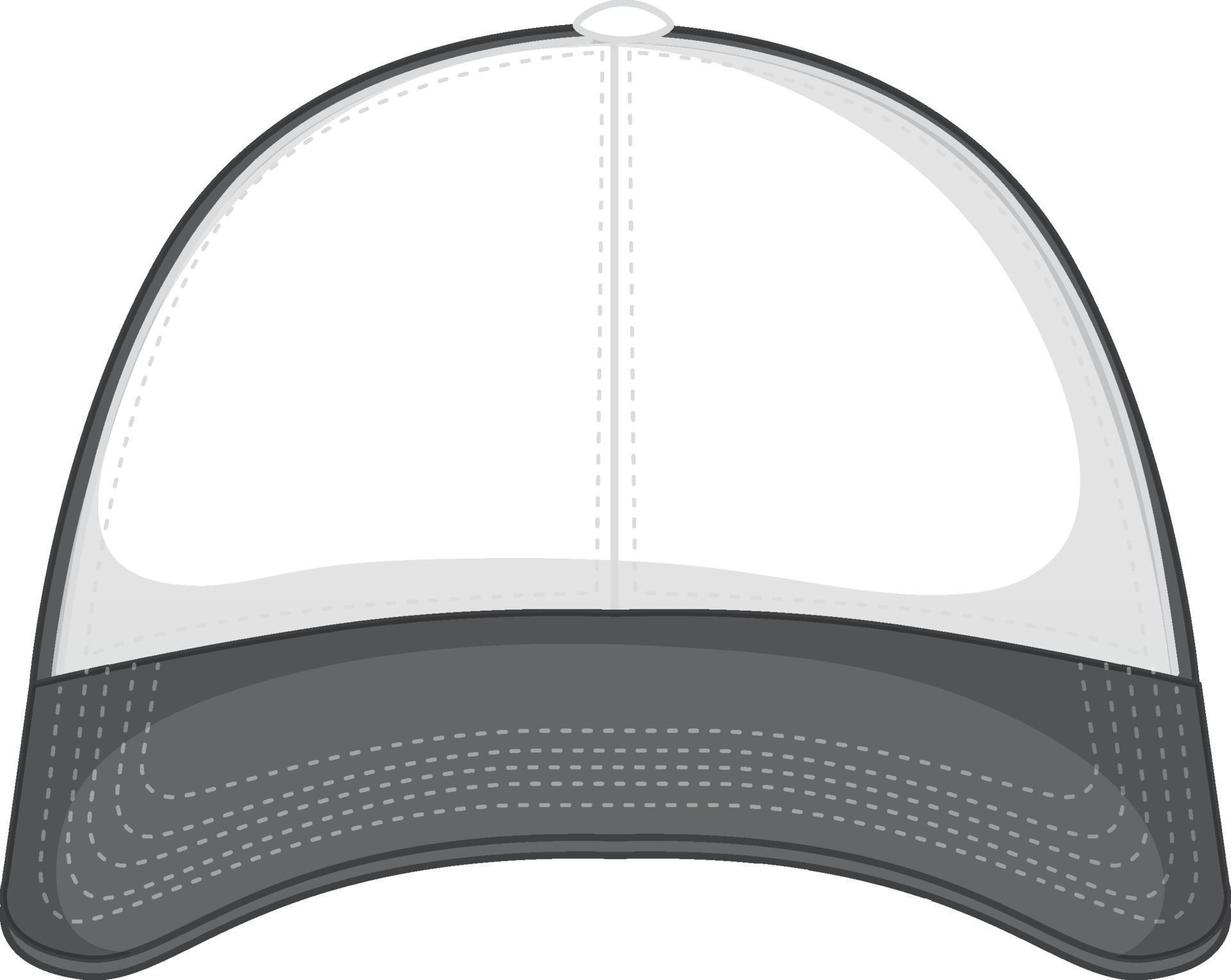 Front of basic white grey baseball cap isolated vector