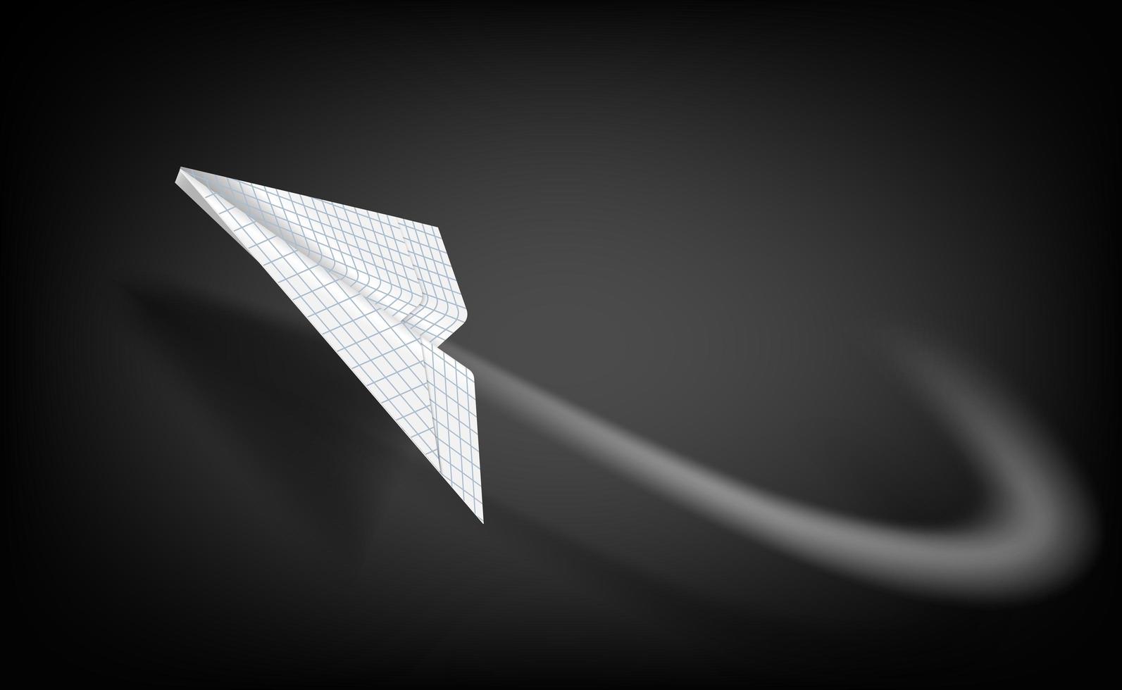 Paper airplane on the background of a black chalk board vector