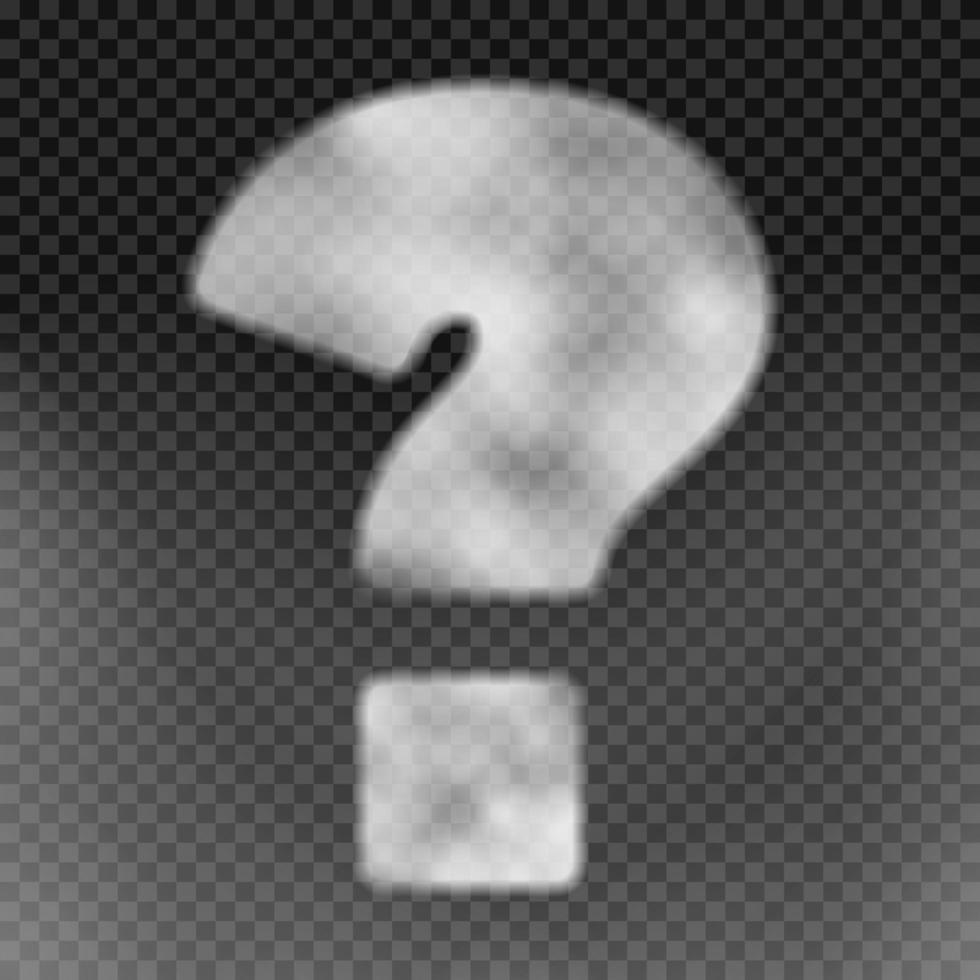 Big question mark made of white smoke vector