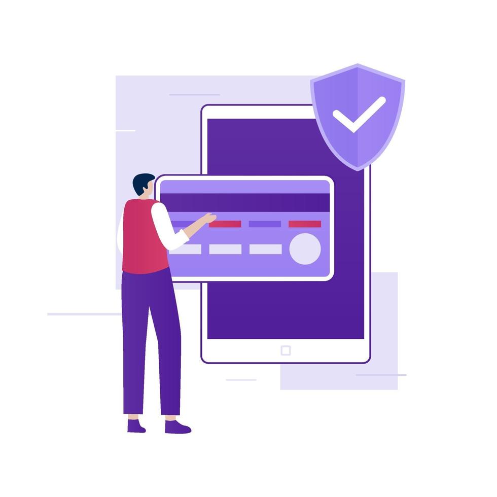 Secure payment illustration concept vector
