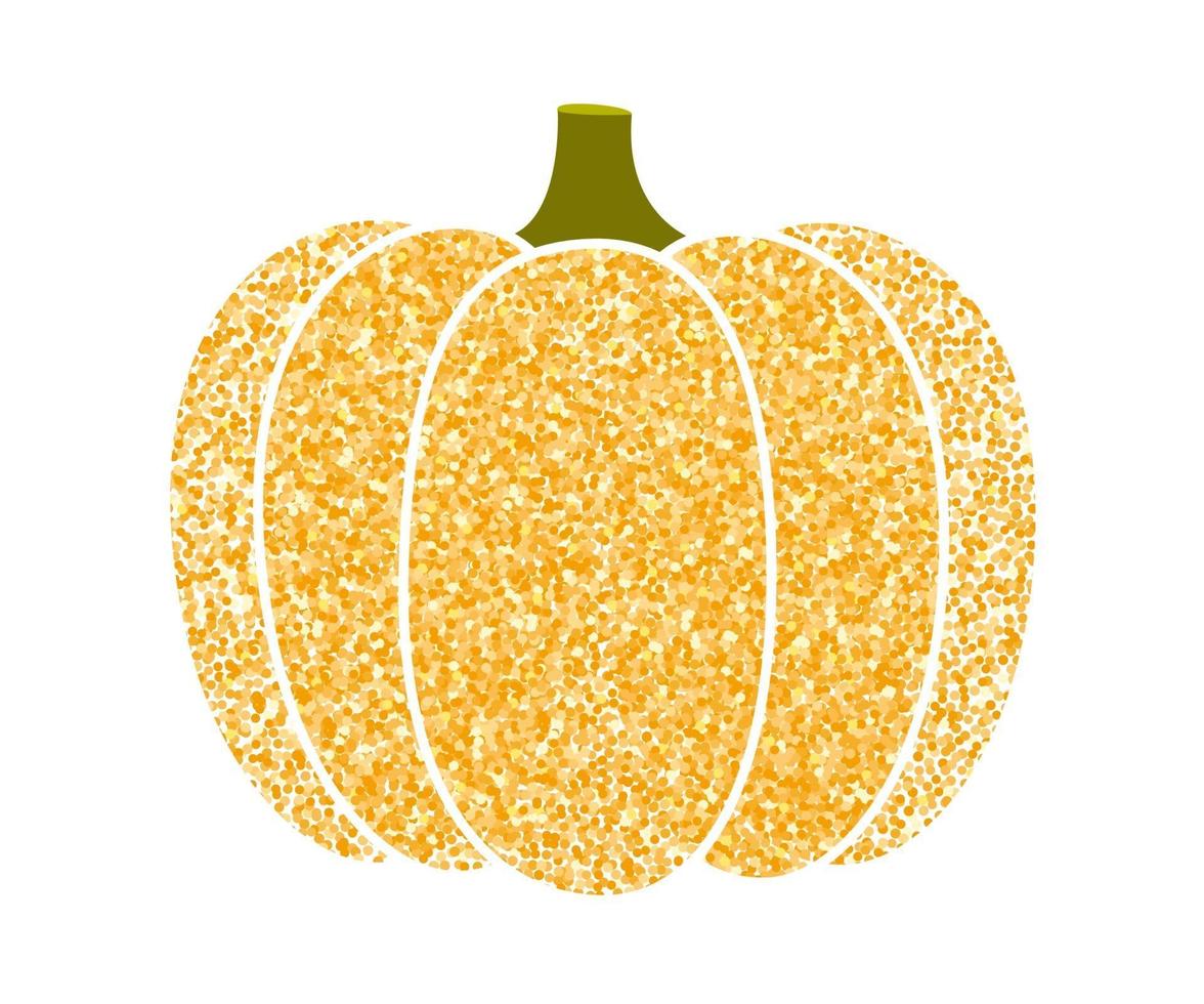 Pumpkin gold glitter color for holiday Halloween. October vegetable vector