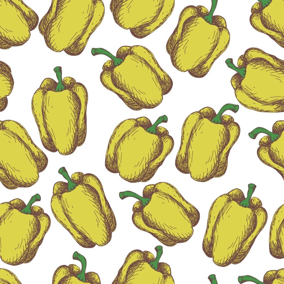 yellow peppers Seamless pattern vector
