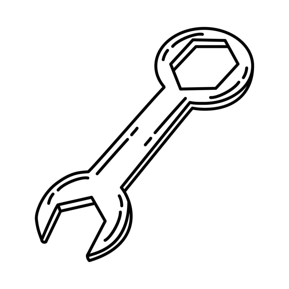 Spanner Icon. Doodle Hand Drawn or Outline Icon Style vector