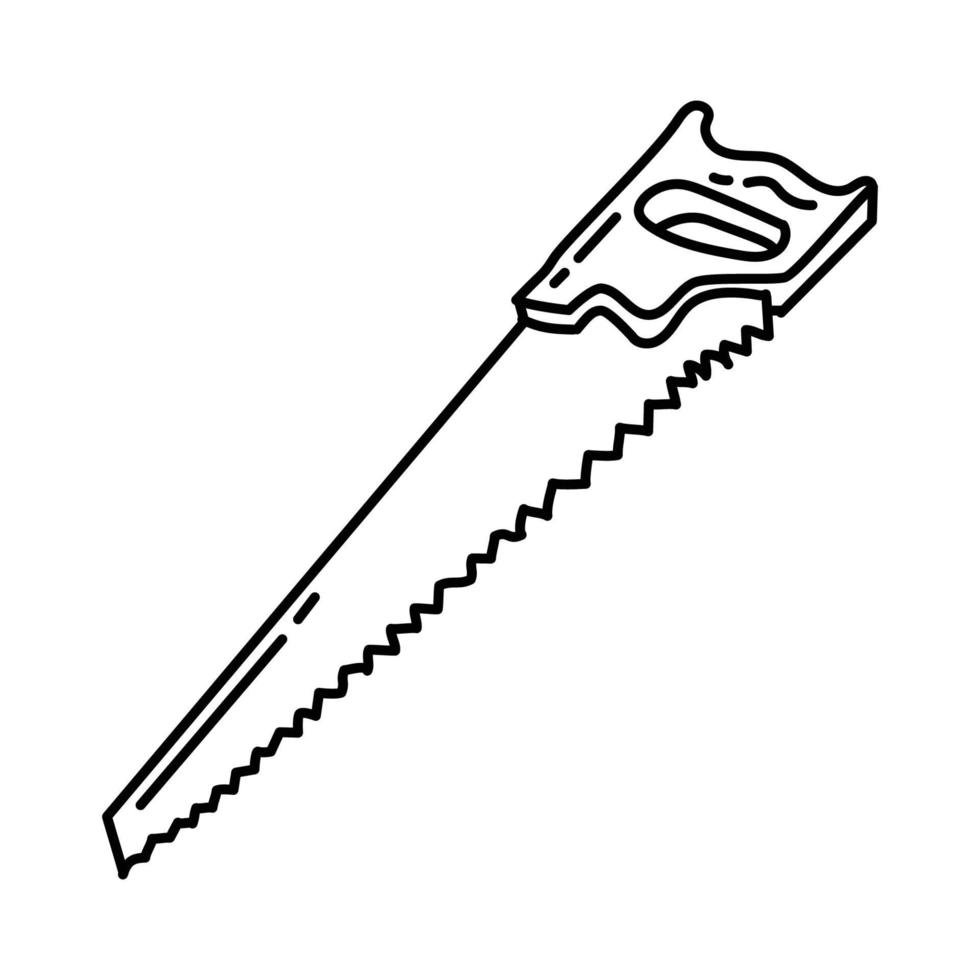 Hand saw Icon. Doodle Hand Drawn or Outline Icon Style vector