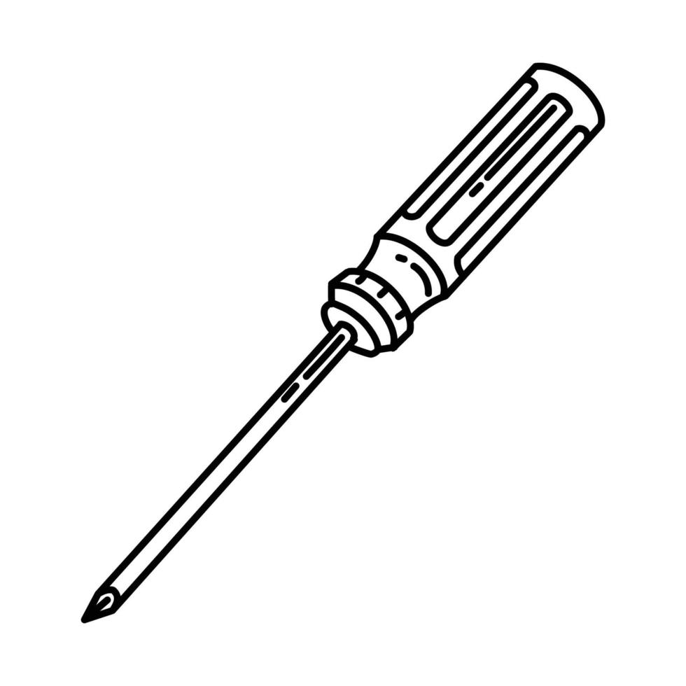 Screwdriver Icon. Doodle Hand Drawn or Outline Icon Style vector