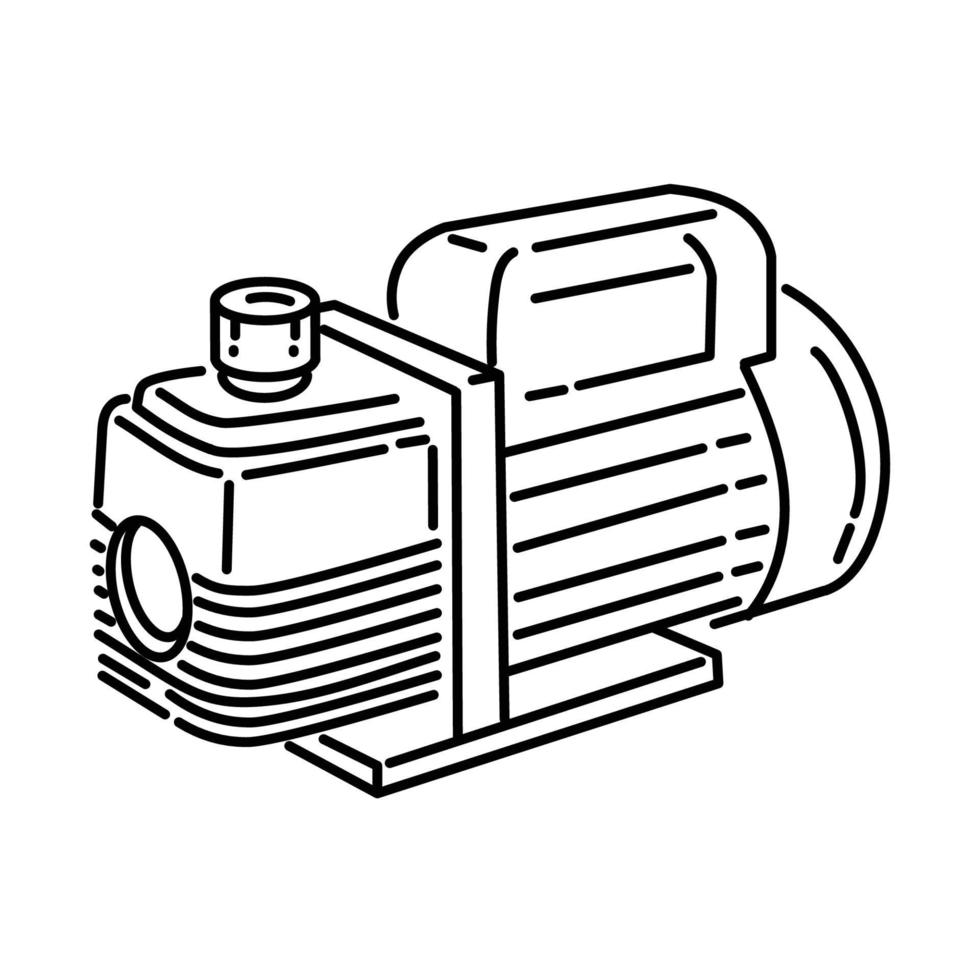 icono de bomba de vacío. Doodle dibujado a mano o estilo de icono de contorno vector