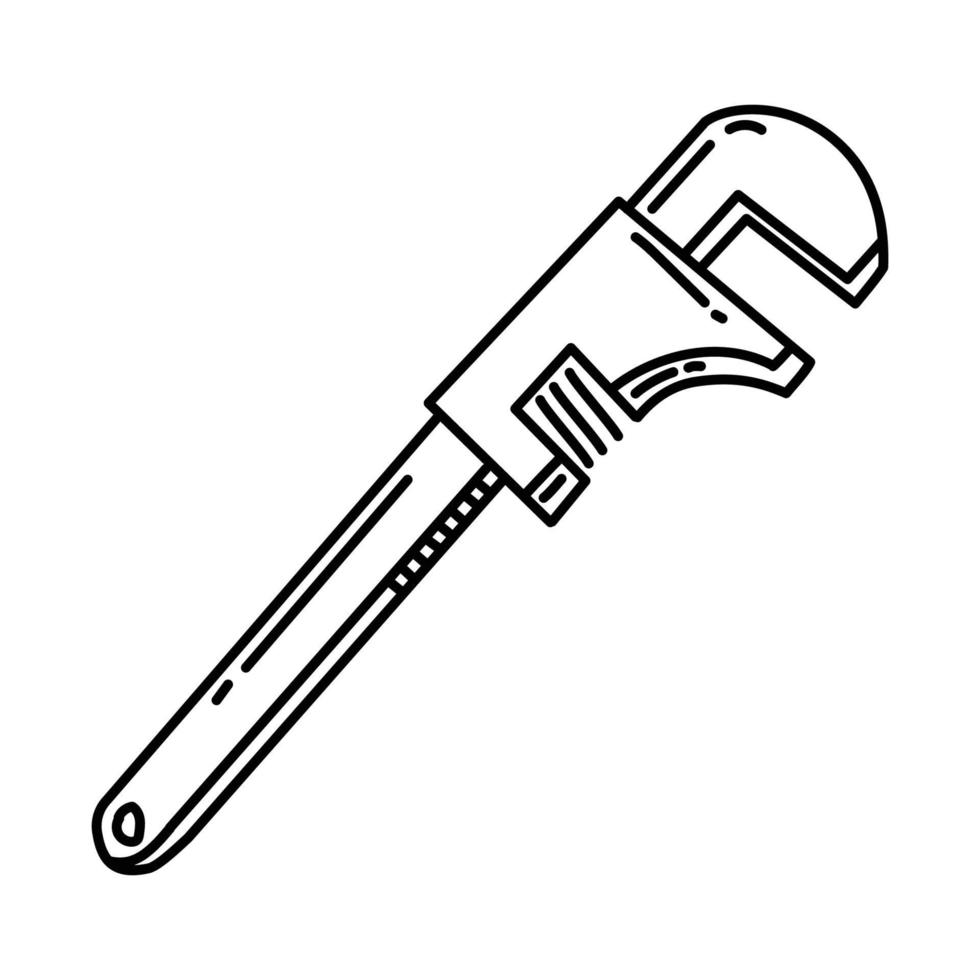 Monkey Wrench Icon. Doodle Hand Drawn or Outline Icon Style vector