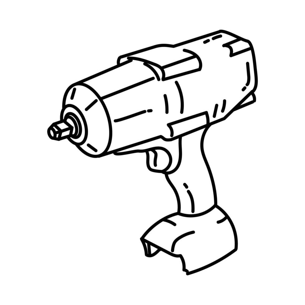 Cordless Drill Icon. Doodle Hand Drawn or Outline Icon Style vector