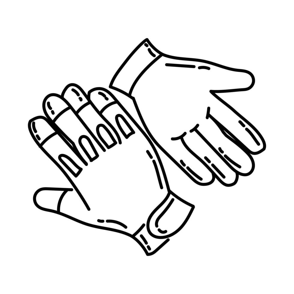 icono de guantes de mecánico. Doodle dibujado a mano o estilo de icono de contorno vector