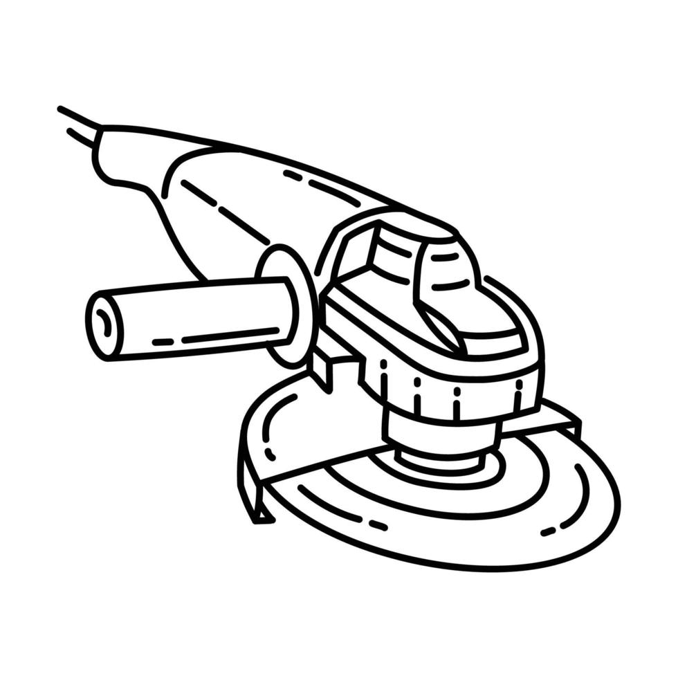 Angle Grinder Icon. Doodle Hand Drawn or Outline Icon Style vector