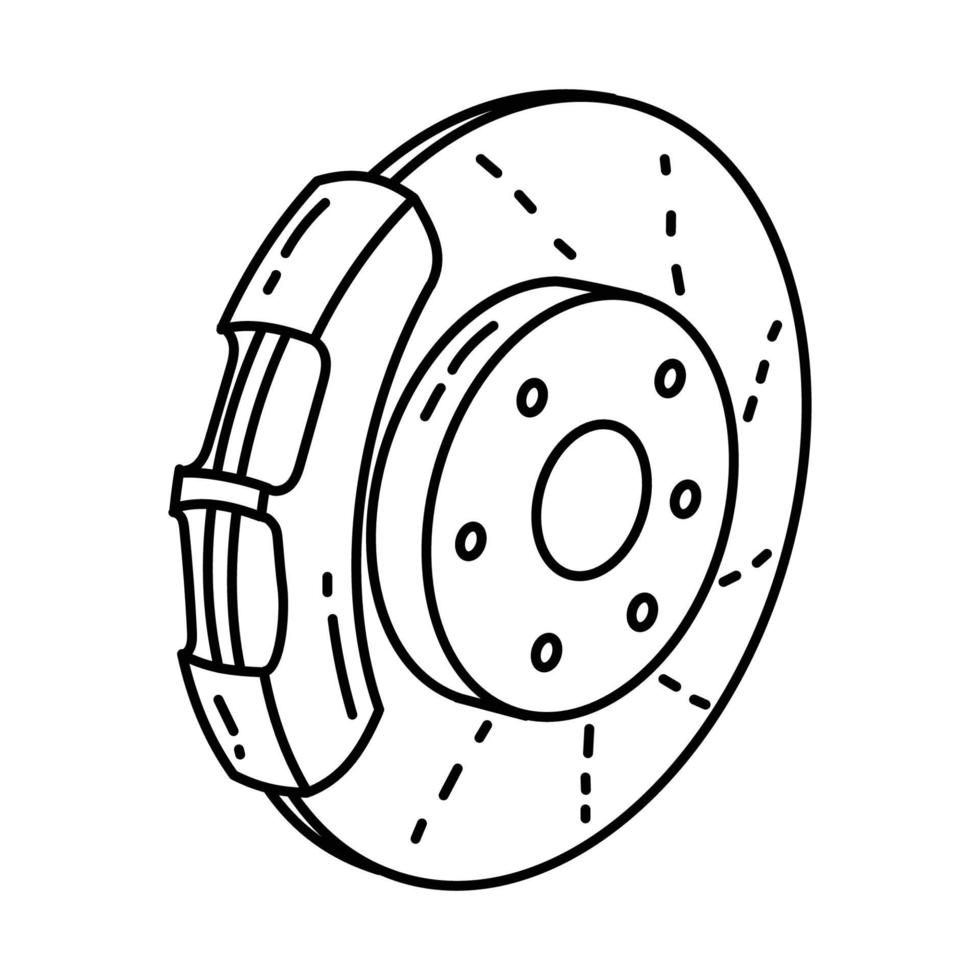 icono de freno. Doodle dibujado a mano o estilo de icono de contorno vector