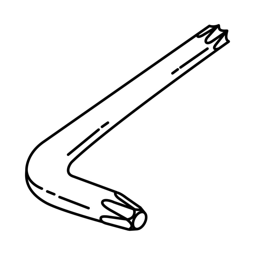 Torx Wrench Icon. Doodle Hand Drawn or Outline Icon Style vector